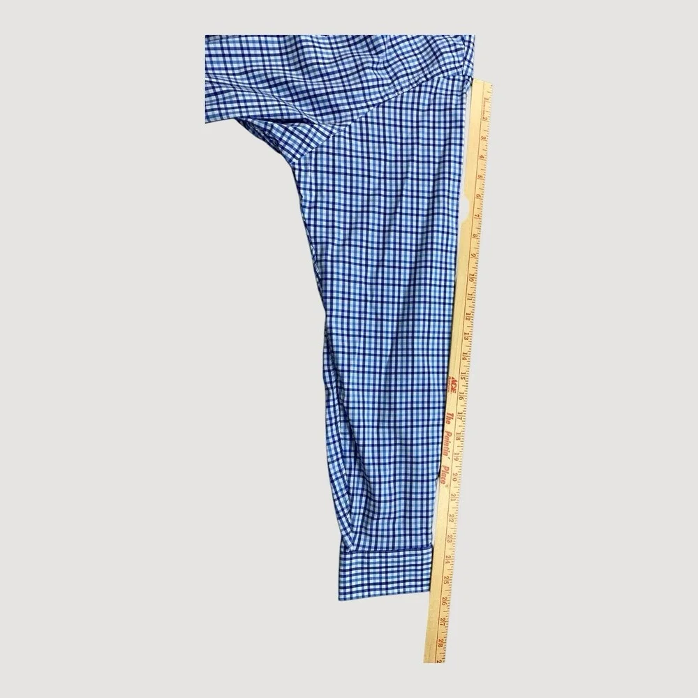 Polo Ralph Lauren‎ Shirt Mens L Blue Gingham Classic Fit Performance Stretch